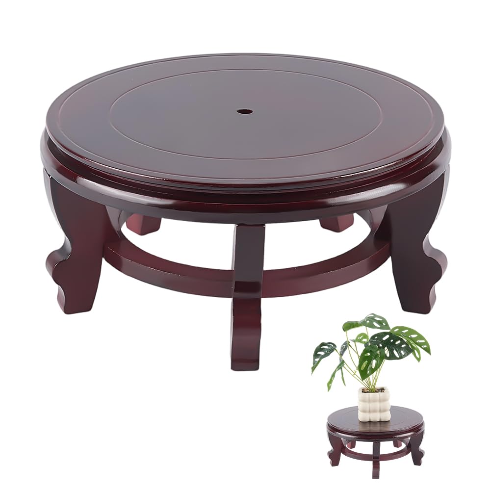 FINGERINSPIRE Base per Espositore in Legno 24.2x10cm Supporto per Piante Orientale Cinese in Noce di Cocco Supporto per Vasi Espositore per Pesci Realizzato a Mano per Piante da Interno