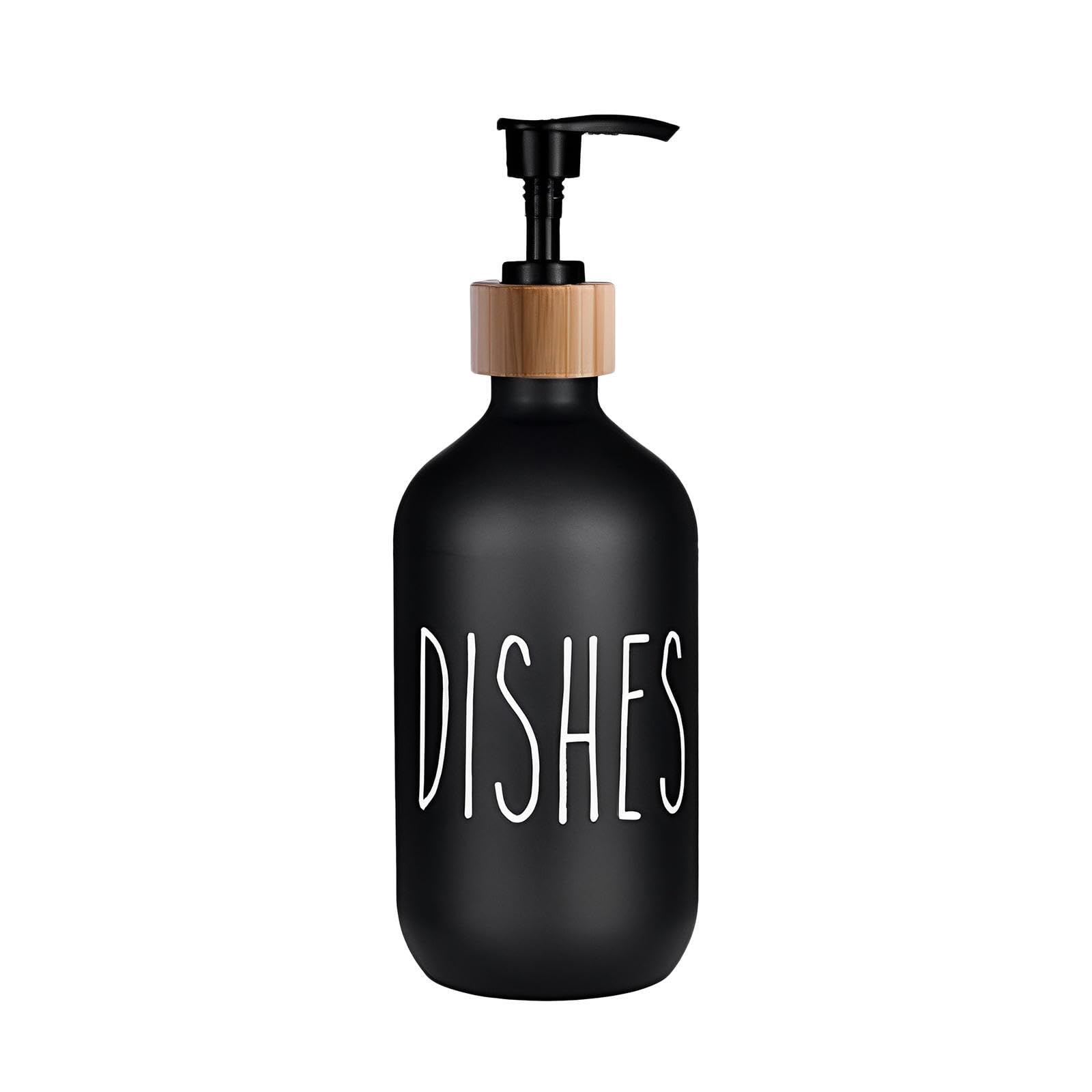 TWISAXC Aesthetically Pleasing Soap Lotion Dispenser Durable 500ml Pump Bottles Refillable Bottle Addition To Bathroom Pump Bottles For Liquids Empty, Black Dishes, 7x21.6cm