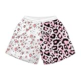 JJZPGZIN Fashion Funny Heart&Leopard Printing Swim Trunks 5 inch Inseam Quick Dry Active Board Shorts for Men M