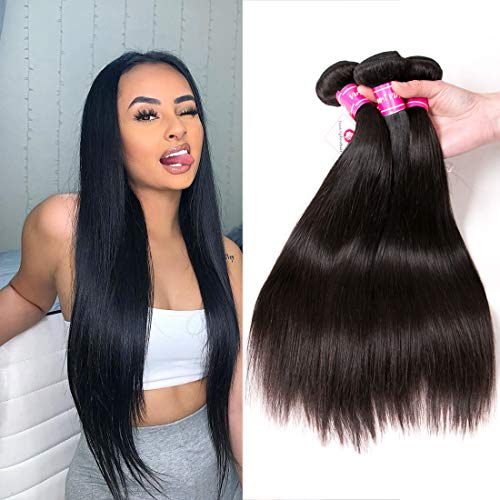 Aphro Hair Straight Bundles Brazilian Hair Bundles Deals 100% Unprocessed Human hair Weave Bundles 3 Pcs 18 20 22 Inch Natural Color