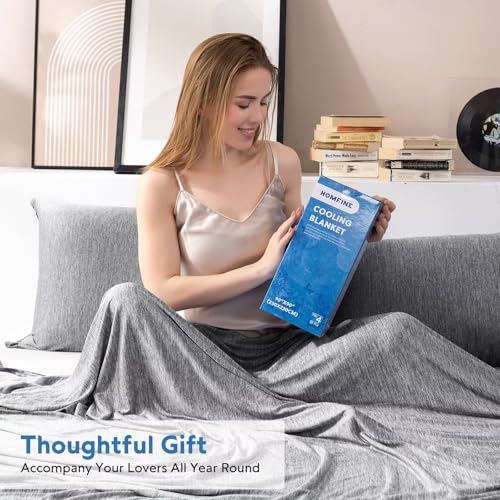 Image of HOMFINE Cooling Blanket for Hot Sleepers Oversized Size, Black 120 inchx120 inch