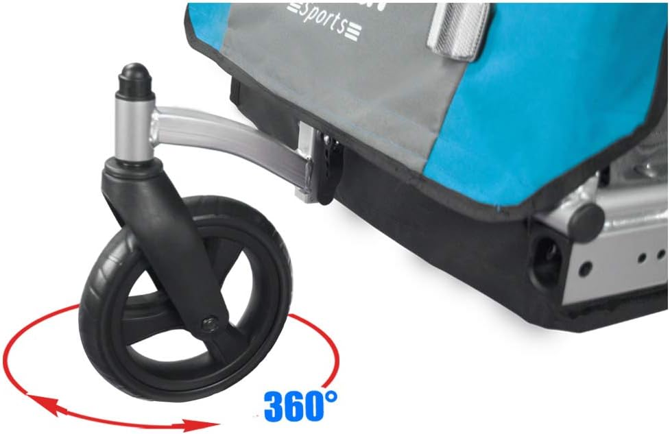 Veelar Sports Suspension Bike Trailer   Stroller 2 in 1 Double Seat for Toddlers, Kids, Child Bicycle Carrier Jogger Photo