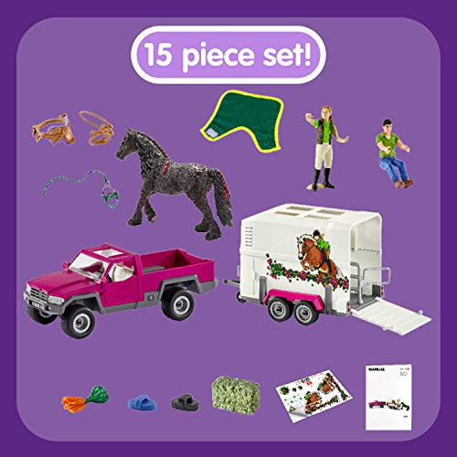 Schleich Horse Club, 15-Piece Playset, Horse Toys For Girls And Boys 5-12 Years Old Pick Up With Horse Box #TOP6