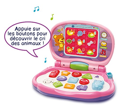 VTech - 191255 - Lumi ordi des Tout-Petits Rose - Contenu en Français