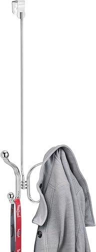 Miniatura 6 de mDesign Hyde Collection - Estante organizador de almacenamiento para colgar sobre la puerta de metal de acero resistente para armario, baño,