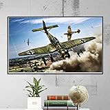  Bricolage Peinture Par Numéros Pour Adultes Bombardier Et Chasseur Guerre De Combat Aérien Pour Débutant Sur Toile Peinture