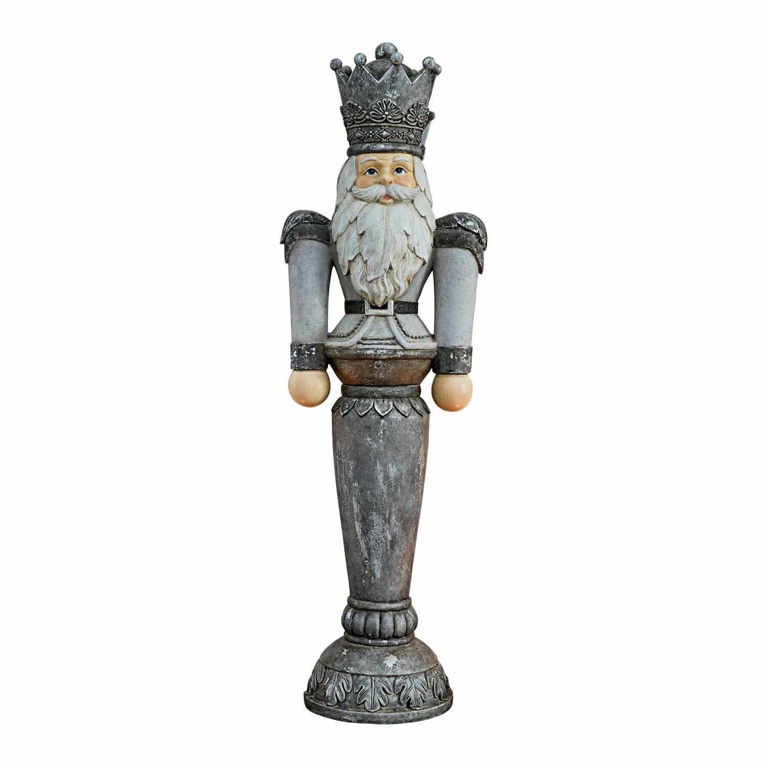 Loberon Deko-Figur Carter, antikgrau | handbemalt, Retro-Look, festliches Dekoobjekt, Weihnachtsfiguren, Weihnachtsdekoration, Weihnachten, Polyresin