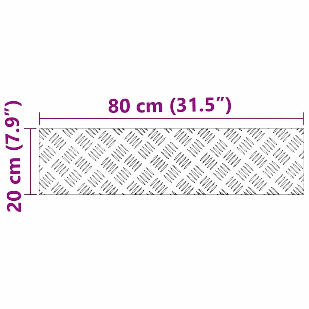 SYDE Stopnie aluminiowe 2 szt. 80 x 20 cm srebrny