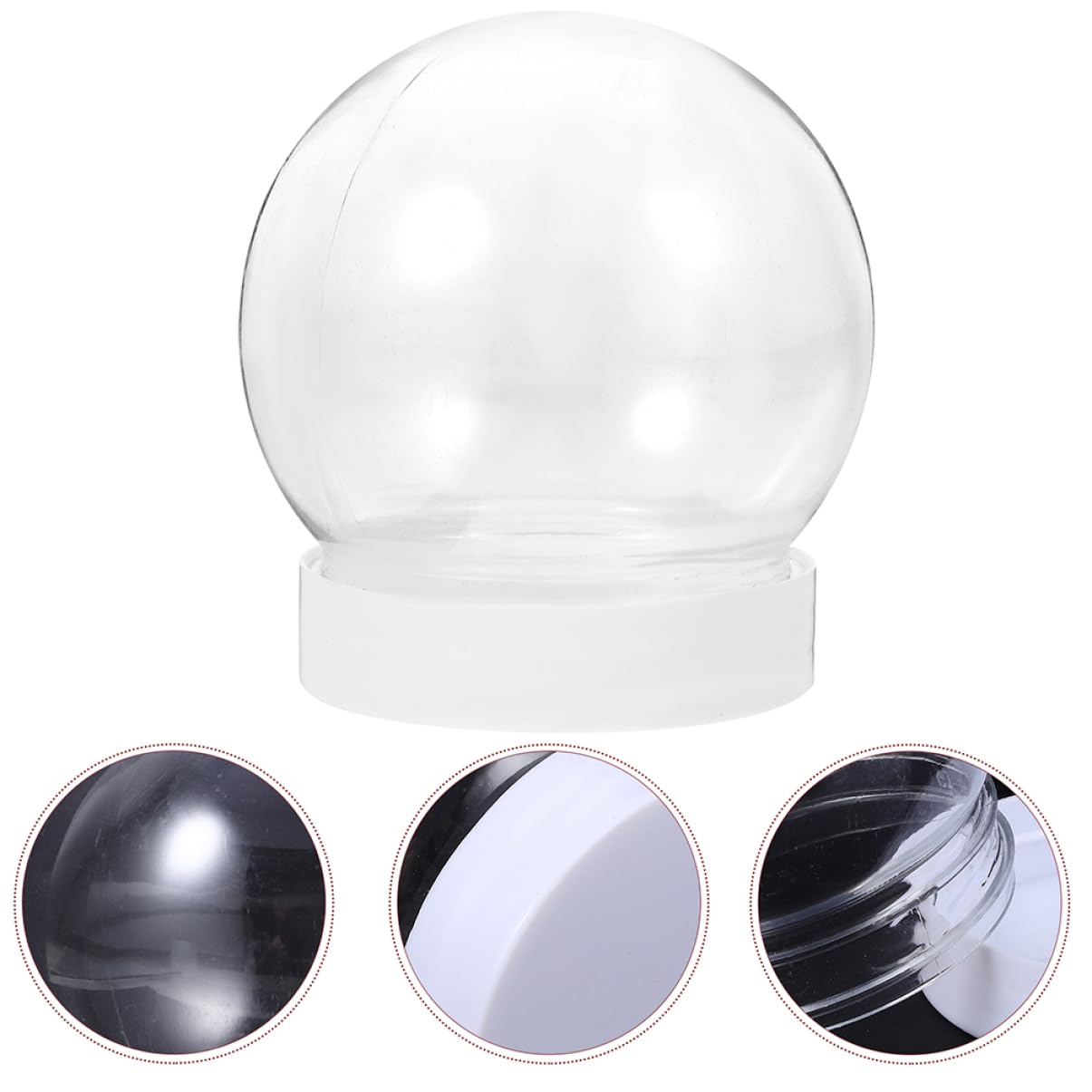 MAGICLULU Kit da 2 Globi di Neve Globo Dacqua Rotondo in Plastica Globo di Neve Artigianato Creazione di Globi Dacqua Idea di Natale Pezzi*2