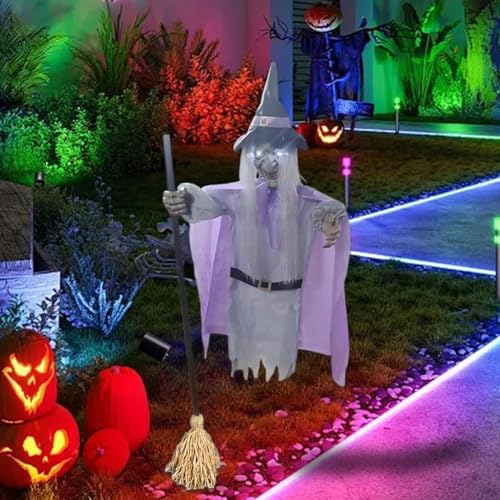 Decoración de Halloween voladora de 1,83m con sensor sonoro interactivo para salones 4
