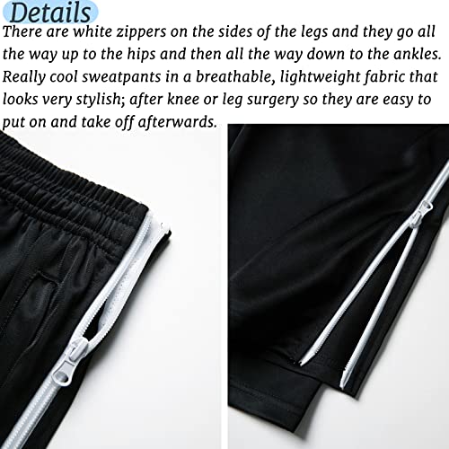 AIFARLD Tear Away Pants for Men Side Zippers Mens Sweatpants with Pockets for Basketball Knee/Leg Post-Surgery3