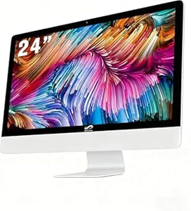 STGsivir All-in-one PC Desktop Computer, 24" FHD Display, Core i7 up to 3.9 GHz, 16GB RAM, 1TB SSD, WiFi, Bluetooth 5.0, Windows11P64, White, for Office & Entertainment