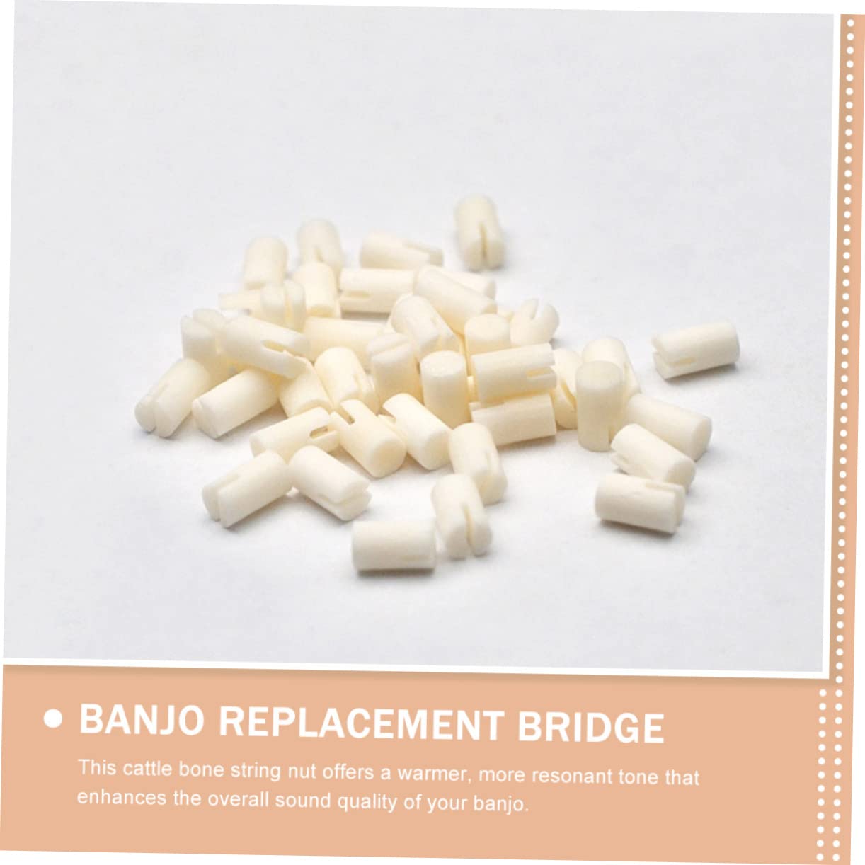VICASKY 48pièces Écrous De Banjo De Bétail Pour Instruments De Musique Remplacement De Cordon Compatible Avec Modèles De Banjo