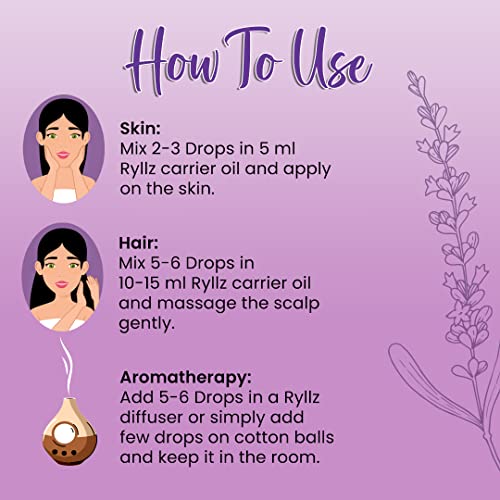 RYLLZ ESSENTIALS Lavender Essential Oil With Glass Dropper | 100% Pure & Natural | Steam Distilled (30ml) - Image 7