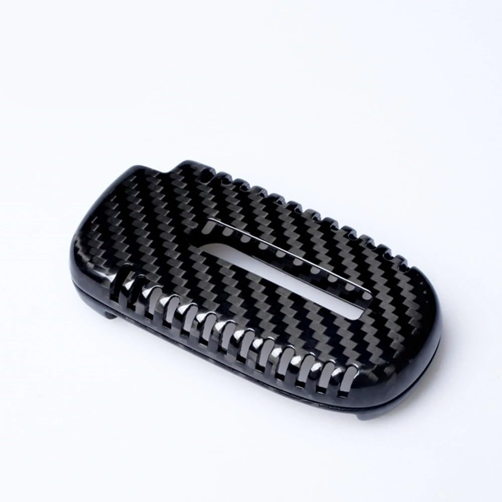 para Llave de Coche Funda Protectora para Llave Coche con Mando a Distancia para Dodge para Cherokee para Renegade. Fabricada en Fibra Carbono, Color Incluye Llavero.(Black)