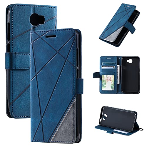  Cover per Huawei Y6 II Compact,Custodia per Huawei Y5II,Custodia in Pelle Custodia per Huawei Y6II Compact LYO-L01 LYO-L21 / Y5 II CUN-L01 CUN-L03 CUN-L23 CUN-L33 Custodia Cover Case Blue