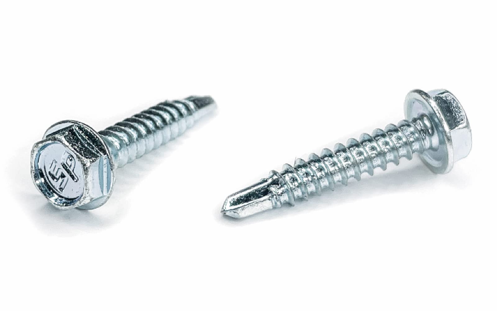 ZINC Plated #8-18 x 1" Hex Washer Head Self-Tapping Self-Drilling TEK Screw 1 lb Convenient Packaging (200 PCS)