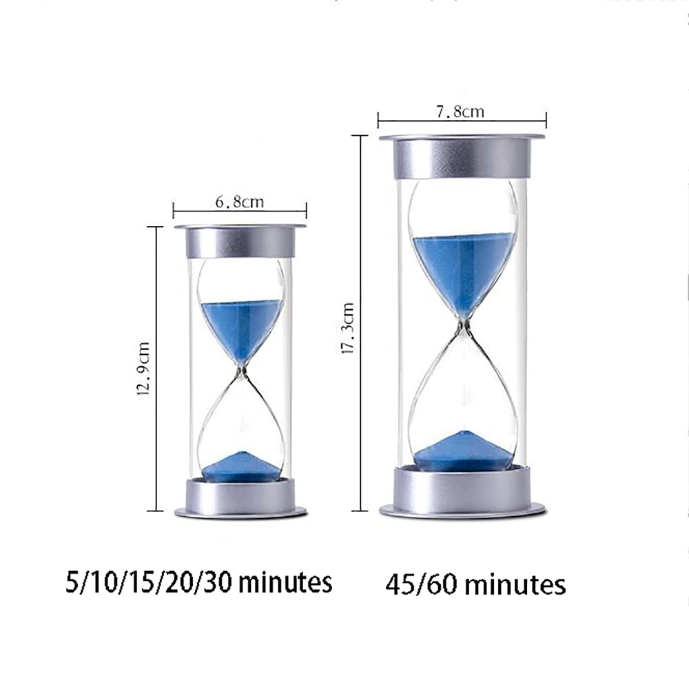 Temporizador, Reloj de Arena con Temporizador 5/10/15/20/30/45/60 Minutos, Ideal for niños, aulas, cocinas, Juegos y decoración del hogar la Oficina(BLU,15 Minutes)