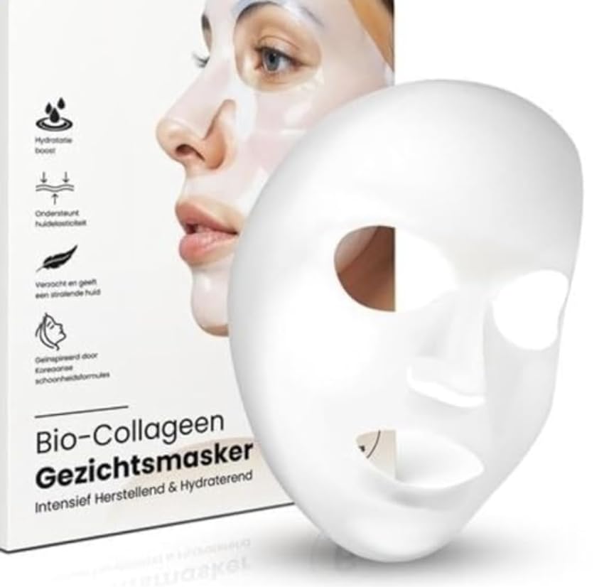 Korean Skincare Mascherine di collagene - Trattamento Spa - 6 pezzi - Bio-collagene e acido ialuronico - Pelle di vetro - Maschera viso anti-età