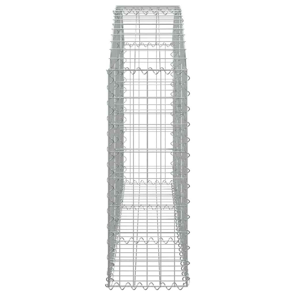 Gabione mit Hochbogen 150 x 30 x 80/100 cm aus verzinktem Eisen, Garten Terrasse Balkonkasten Dekoration für Blumen Pflanzen Kräuter Gemüse, frostfest, Outdoor und Indoor für Beete