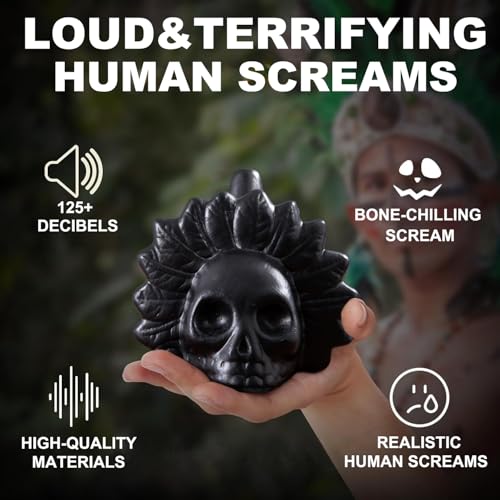 Aztec Death Whistle - Real Screaming, Up To 125+ Decibels Loud, Authentic Human Sounding Screams - Black