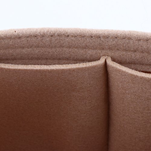 Homyl 2Pcs Sentiu Insert Organizer Bolsa Handbag Holder Multi Pocket Purse Cosmetic Zipper - Cáqui