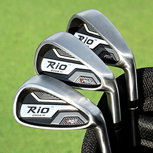 PGM Men's Complete Golf Club Sets - 12 Pieces - 3 Wood (#1,3,5), 1 Hybrid (#4H), 6 Irons(#5,6,7,8,9,PW), 1 Sand Wedge (52°), 1 Putter - Golf Stand Bag - Titanium Club Head, Graptlite Shaft - Image 5