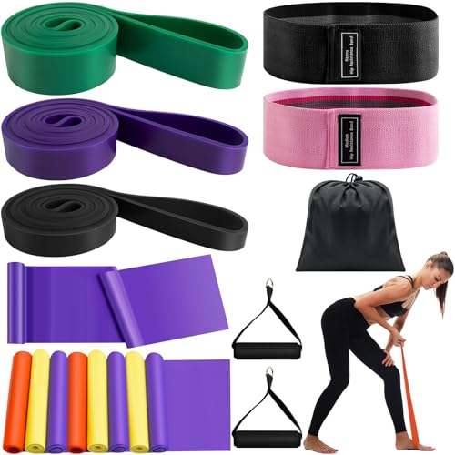 QIJISTORM 18 Pack Resistance Bands for Working Out Strength Exercise Bands Handles with Bag Bulk Non...