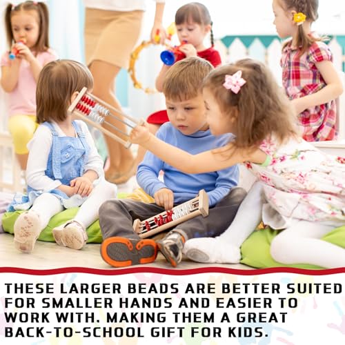 Image of 8 Pcs Mini 20-Bead Wooden Rekenrek Abacus, Abacus for Kids Math, Math Counters Manipulatives Counting Rack for Kids Educational Toys Elementary Toddlers Preschool Learning