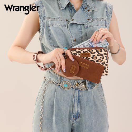 Image of Montana West X Wrangler Keychain Wallets for Women Dual Pouch Wristlet
