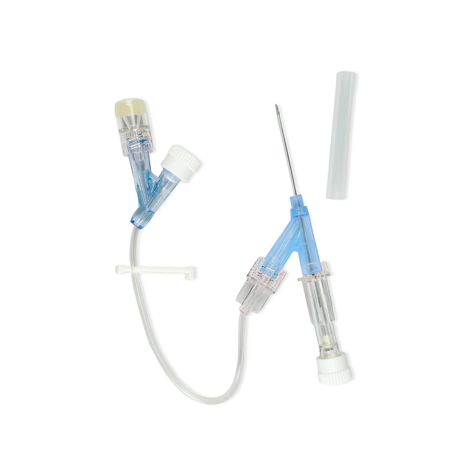 100 unidades de agujas veterinarias permanentes con tubo de extensión y pinza, catéter intravenoso veterinario, catéteres intravenosos veterinarios desechables, para animales de todos los tamaños.