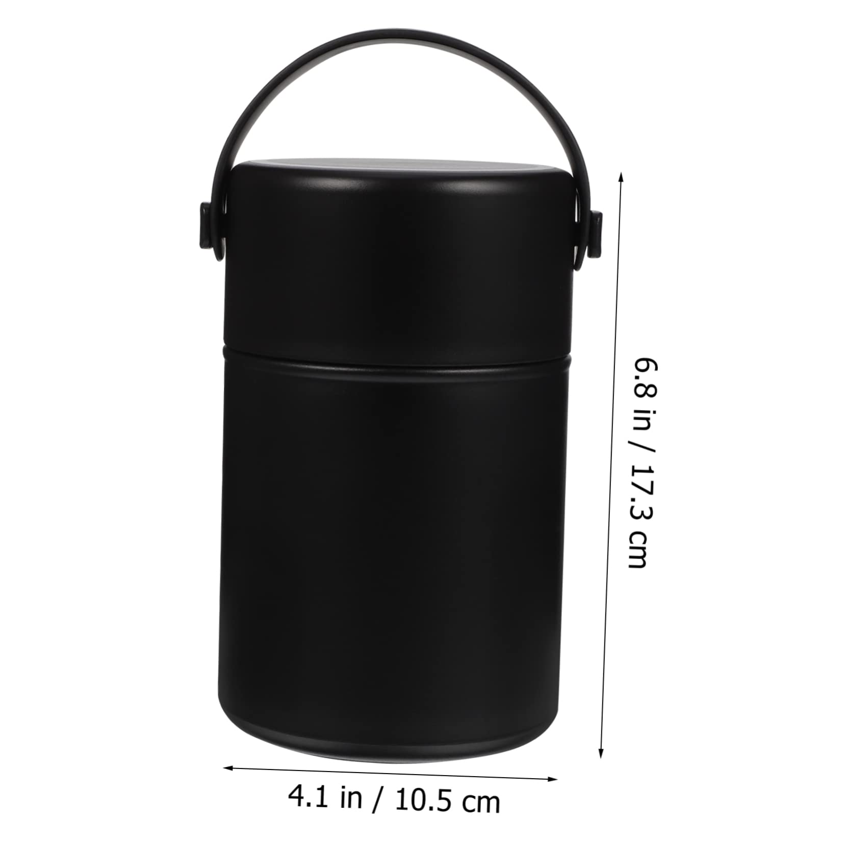 Contenedor de alimentos aislado de acero inoxidable de 850 ml, doble pared con cierre hermético, amplio diseño negro para adultos, ideal para almacenamiento de comidas calientes al aire libre