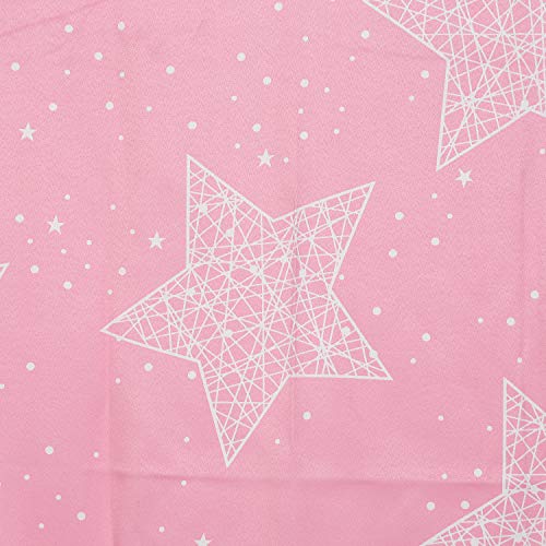 Image of Swayam 80% Blackout Polyester Long Door Curtain for Living Room & Bedroom | 9 Feet | Room Darkening Curtain with Eyelets | Pack of 1 | Star Design - Pink
