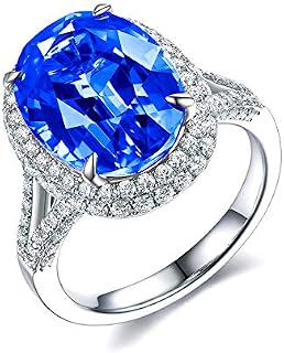 Uloveido Adjustable Big Oval Cubic Zirconia Ring, Solitaire Split Shank Rings Wedding Engagement Jewelry