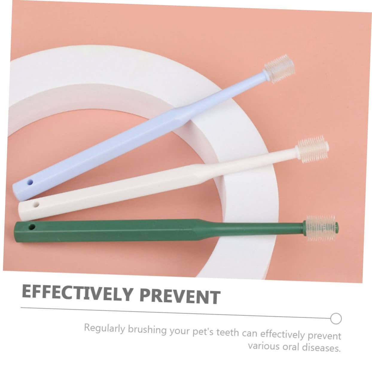 SUPVOX 12pezzi Spazzolino Per Animali Domestici Con Manico Lungo Spazzolini Per Pulizia Orale Di Cani e Gatti Per Igiene Design Ergonomico e Materiali Leggeri Di Pulizia