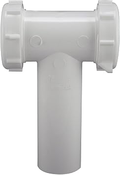 Plumb Pak PP20667 Center Outlet Tee and Tailpiece with Baffle, 1-1/2 in, Plastic, 1-1/2"