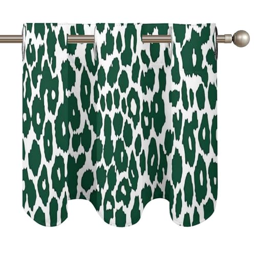 Cortinas de estilo asiático exóticas con puntos verdes de grafito, pack de 2 5