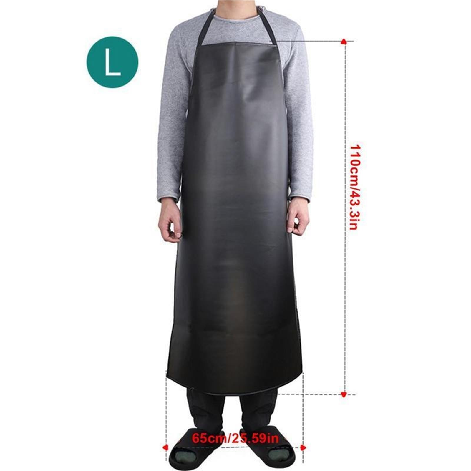 2 Pezzi Grembiuli Impermeabili in PVC Nero da Cucina, Accessori for Cucinare, lavori Domestici, ristoranti, fattorie, Utensili for la Pulizia Grembiule da Lavoro(80 * 55cm)