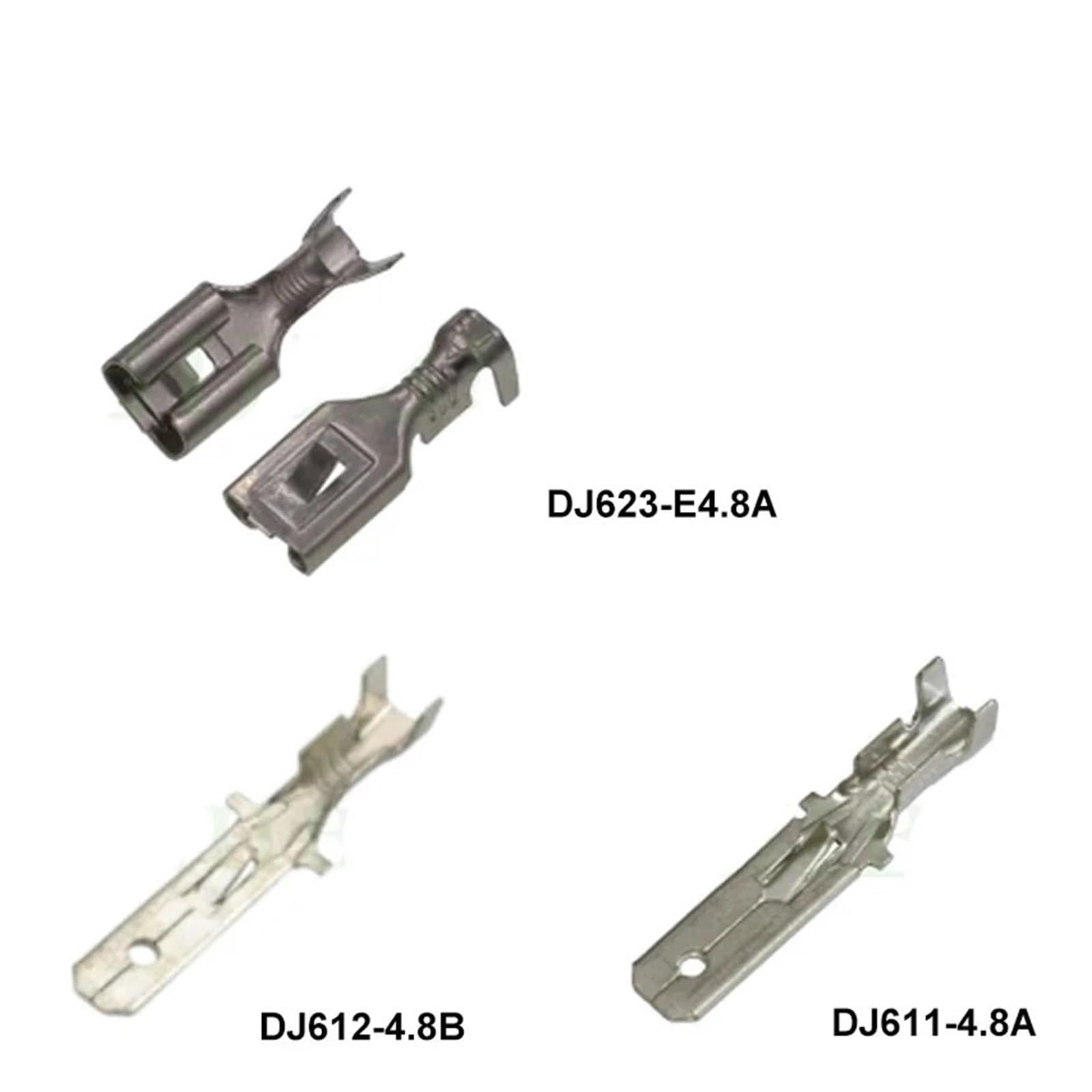 50 Uds 4,8 Mm Macho Hembra Auto engarzado Terminal de Cable Conector eléctrico Suelto Pines latón DJ623-E4.8A DJ612-4.8B DJ611-4(DJ611-4.8A,500 Pcs)