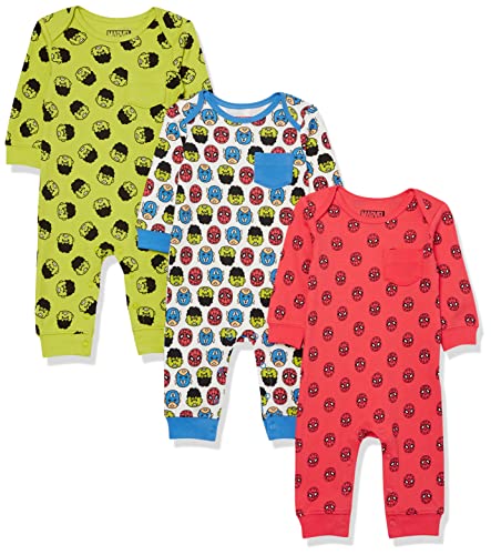 Image of Amazon Essentials Disney | Star Wars | Princess Baby Girls' Cotton Coveralls, Pack of 3