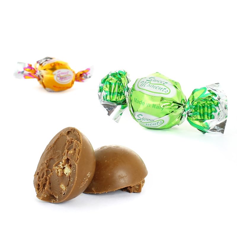 Bombones de Crema de Avellana y Cereales | Bolsa de 80 Bombones (1 kg) | Chocolate con Leche Relleno, Textura Cremosa y Crujiente | Irresistibles y Perfectos para Compartir
