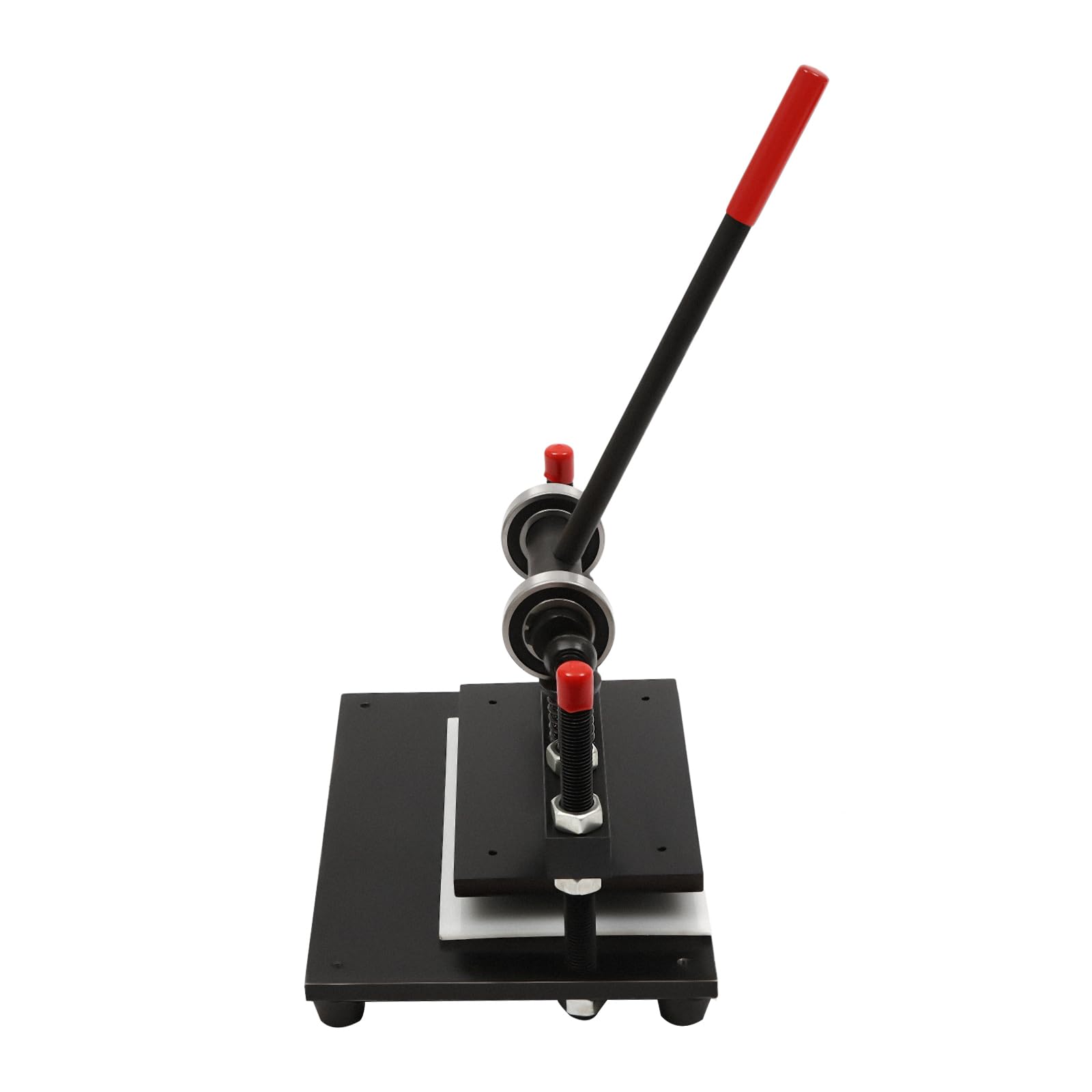 Prensa de gofrado manual 4409lbs fuerza de presión 38 x 31 cm encimera con chapa de acero de 18 mm y doble eje guía para trabajar el cuero estampado estampado como artesanía DIY accesorios