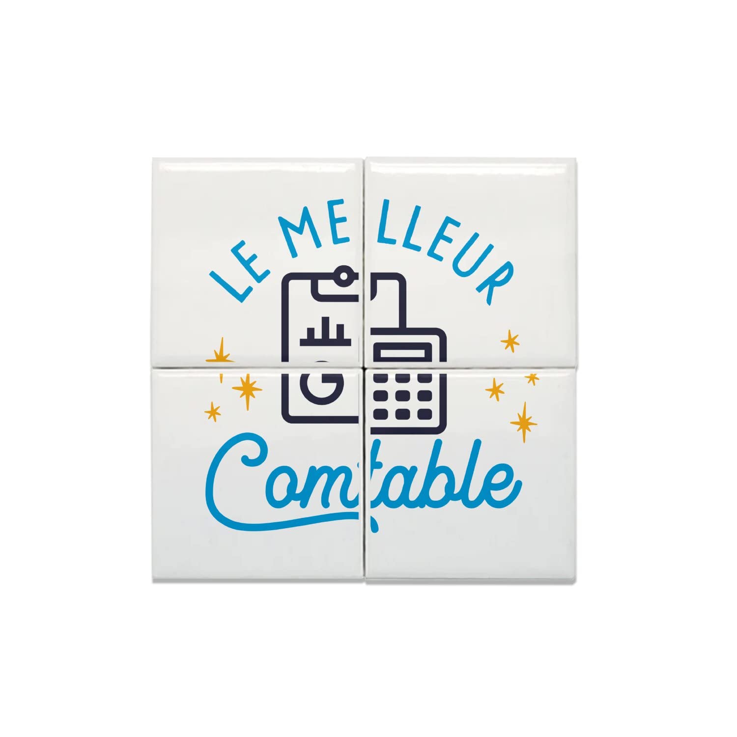 Compte entreprise chiffre décor céramique 4 carreaux muraux - 4