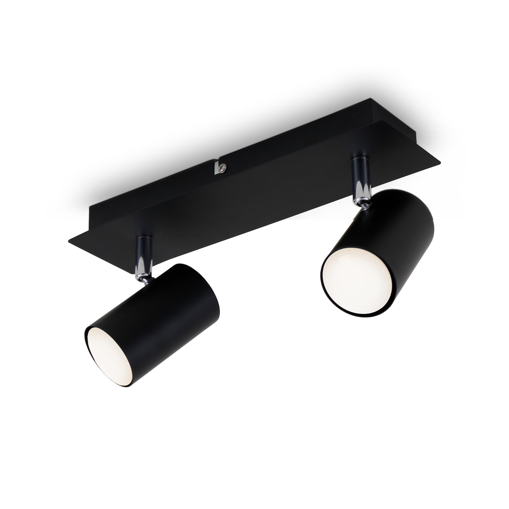 Briloner Leuchten Plafoniera da soffitto, orientabile, con 2 faretti, GU10, max. 40 watt, nero