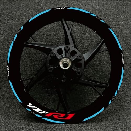 Aufkleber Motorrad Motorrad-Felgenaufkleber, Reflektierende Felgenaufkleber Für Yamaha YZFR1 YZF-R1 YZF R1 Streifenaufkleber, Nabenaufkleber Wetterfeste Felgenaufkleber(Farbe 9)