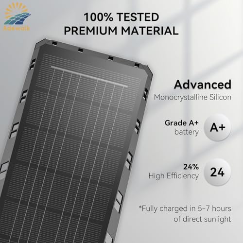 Image of Adewalk Solar Lights Outdoor - Convex Lens Solar Flood Lights, Dusk to Dawn, IP66 Waterproof Solar Street Lights Outdoor, Solar Security Lights with Motion Sensor and Remote for Yard, Patio, 2PACK