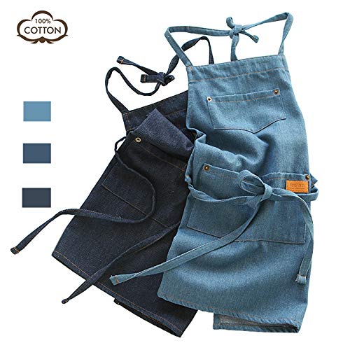 ZHUTU H&H Cotton Denim Matching Apron for Kids and Adults, Children Age 4-7