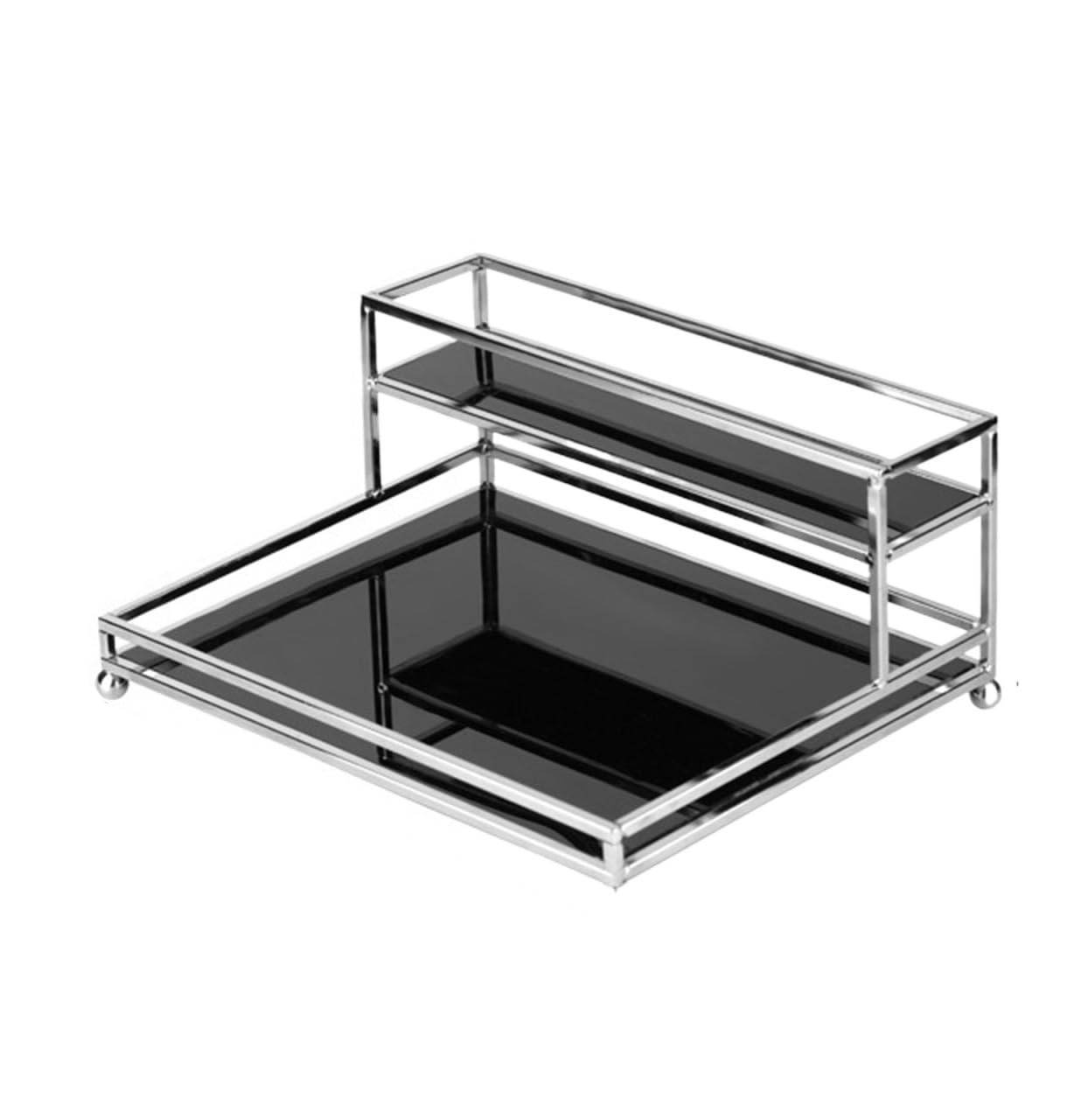 Stojak na Kosmetyki, Biurko Do Przechowywania Kosmetyków Prosty Organizer Do Makijażu Łazienka Stojak Do Przechowywania Produktów Do Pielęgnacji Skóry Blat Roboczy(Black)