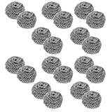 HIAKDOFT 20 Piezas Estropajos de Acero para Lavar Platos 20 Unidades 20g, Bola de Limpieza Depuradora Metálica para Cocina, Fregador Resistente para Sartenes, Ollas y Parrillas, Herramienta