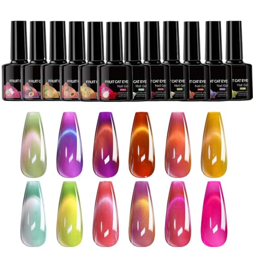 - Imán para ojos de gato | Barniz de gel magnético para | Esmalte de uñas | Esmalte de uñas Chat Eye Collection | Kit de 12 botellas de arte para uñas de mujeres y niñas manicura de su